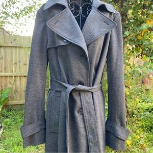 Ann Taylor Long Gray Trench Coat